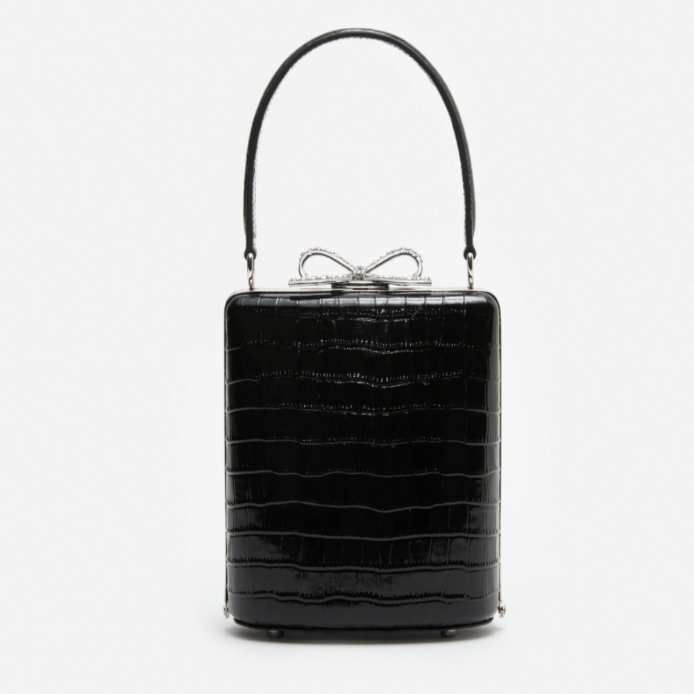 self-portrait Black Croc Mini Handbag - MSRP $610 - NWT